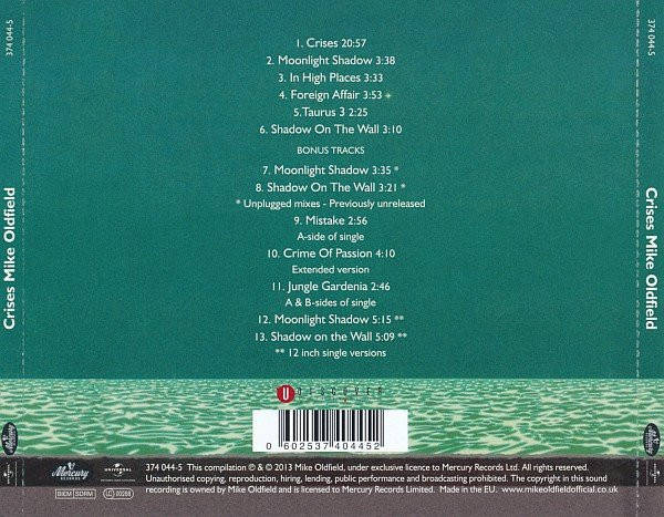 Mike Oldfield - Crises CD Import (Bonus Tracks)