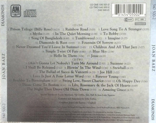 Joan Baez - Diamonds Double CD Import