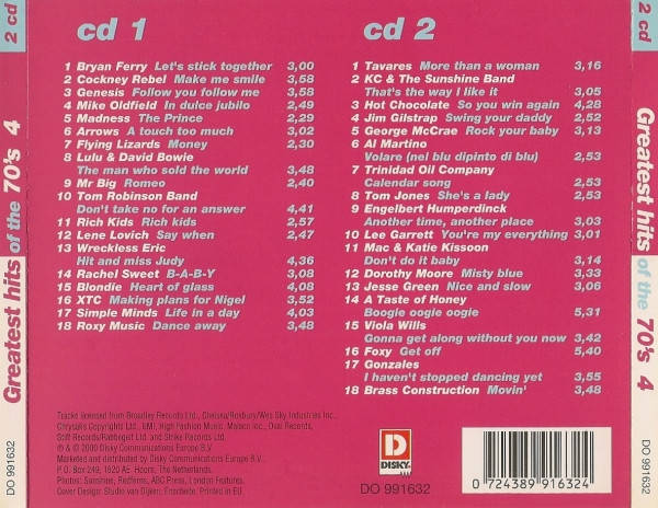 Greatest Hits of the 70's - Various Double CD's Vol. 2,3 + 4 (6x CD's In total) Import