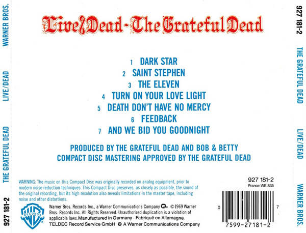 Grateful Dead - Live/Dead CD Import