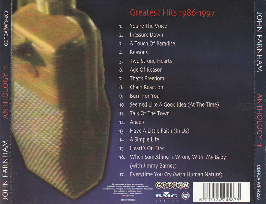 John Farnham - Anthology 1 (Greatest Hits 1986-1997) CD