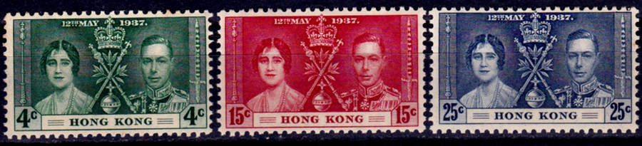 HONG KONG 1937, 12 May. CORONATION of KGVI and QE, MH, CV +/- R 450.00 view scans