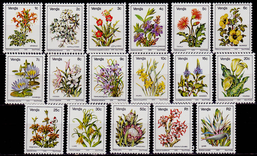VENDA 1979, 13 Sept. FLOWERS 1st DEFINITIVE ISSUE, set, MNH, CV R 29.00 view scans