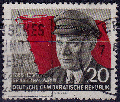 GERMANY DDR 1956, 16 April. 70th ANNIV BIRTH ERNST THALMANN, single, UH, CV+/- R 5.00 view scans