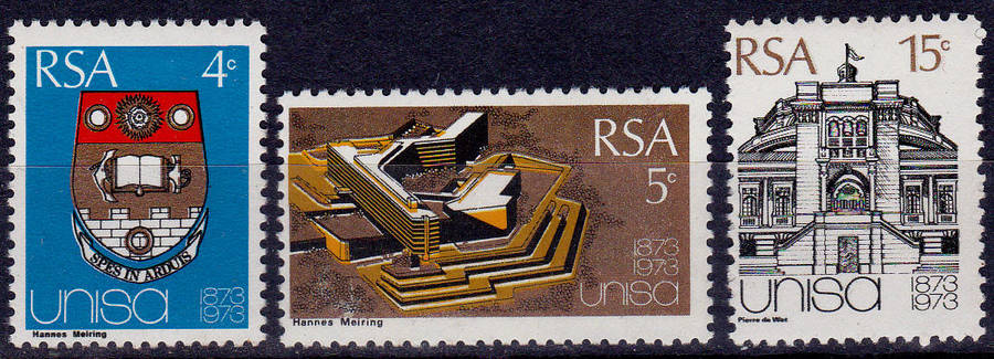 RSA 1973, 2 April. CENTENARY OF UNISA, set, MNH, CV R 32.00 view scans