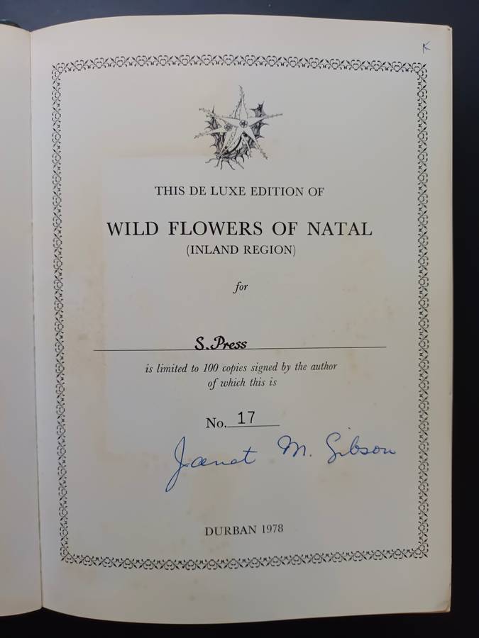 Wild Flowers of Natal ( Inland Region) / Jant M Gibson (Signed & Limited Edition)