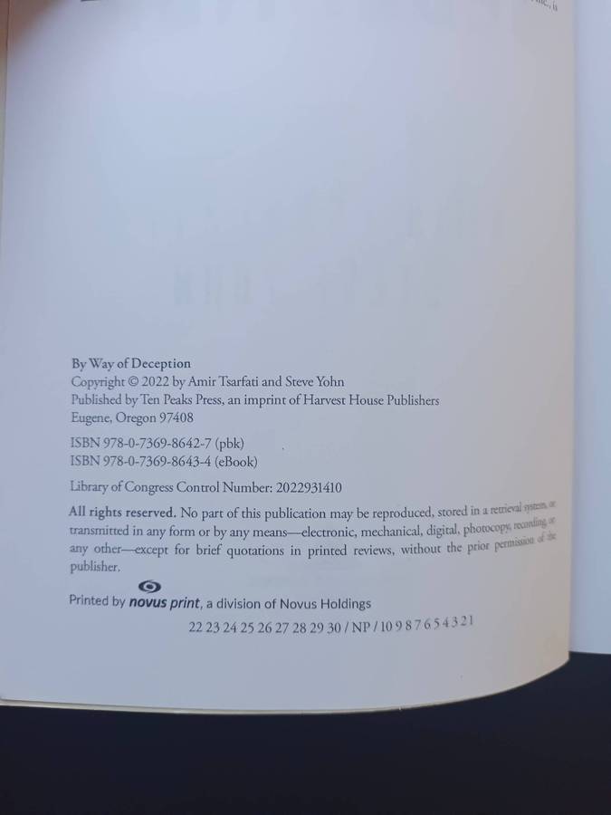 By Way of Deception Book / Amir Tsarfati and Steve Yohn