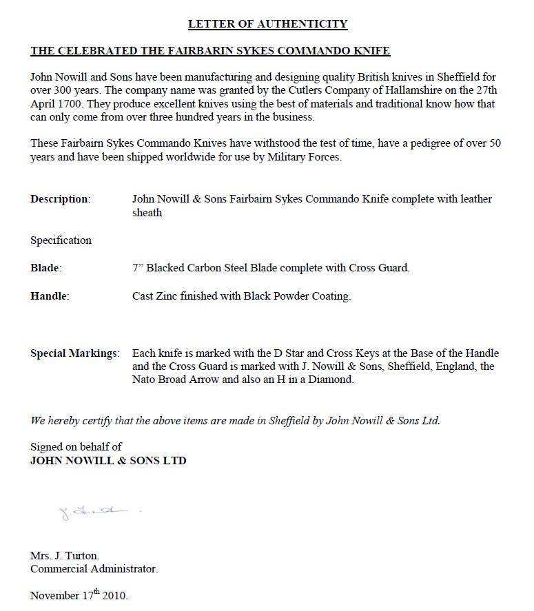 FAIRBAIRN SYKES COMMANDO KNIFE