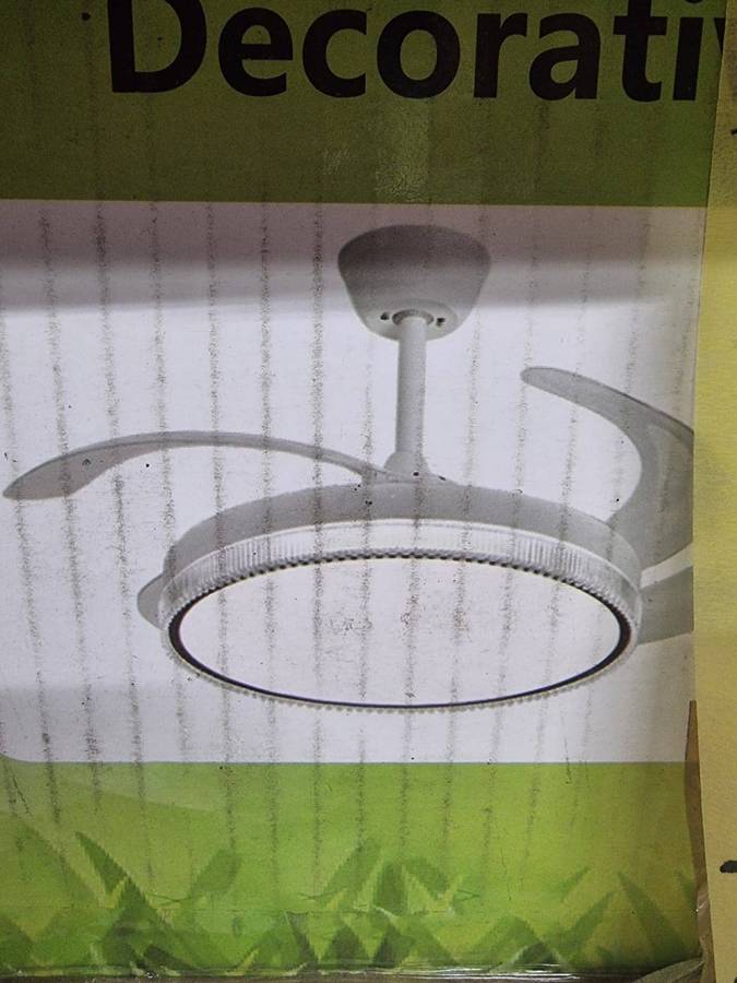 Modern Retractable White Ceiling Fan with Lights 098 #36