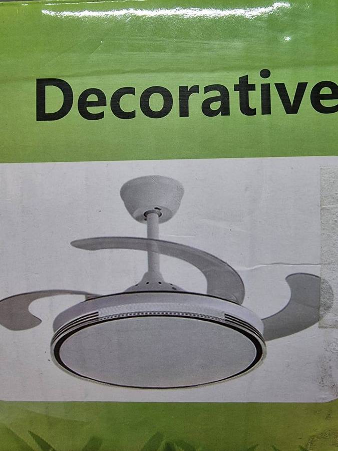 Modern Retractable White Ceiling Fan with Lights 099 #44
