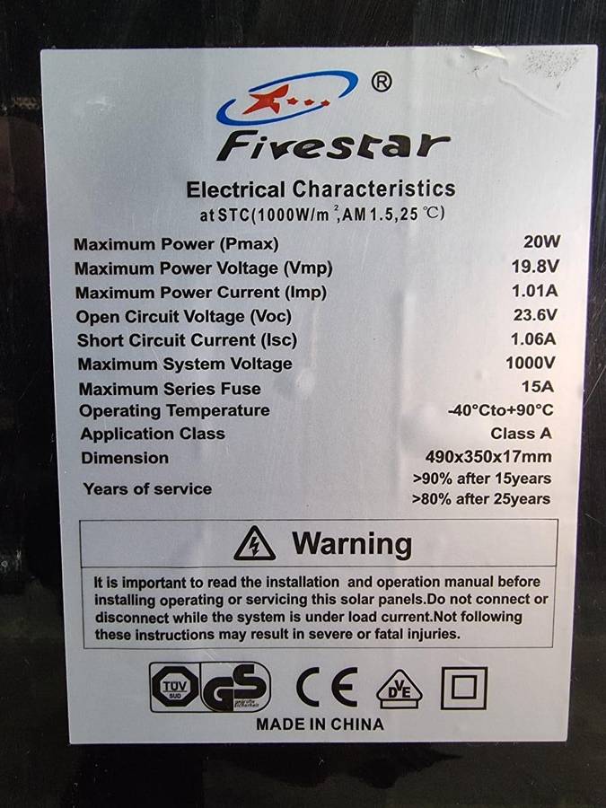 20W / 18V Monocrystalline Solar Panel #7