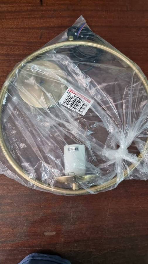 Gold Pendant Light Frost Glass - 6021