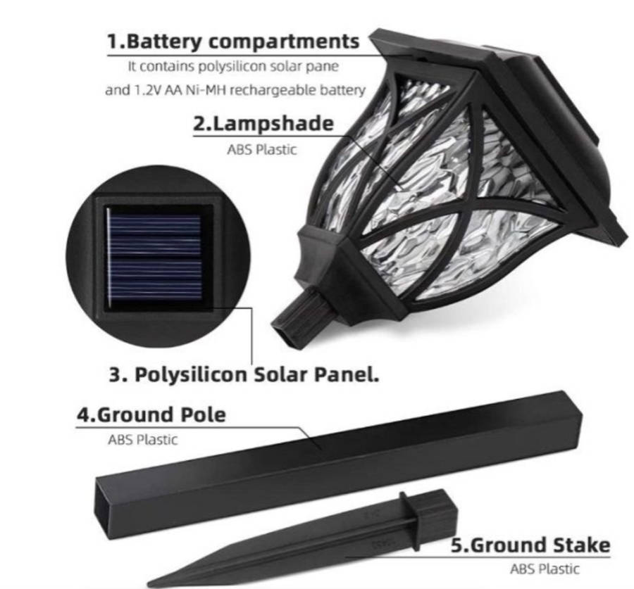 6 Pack - Outdoor Solar Garden Lanterns