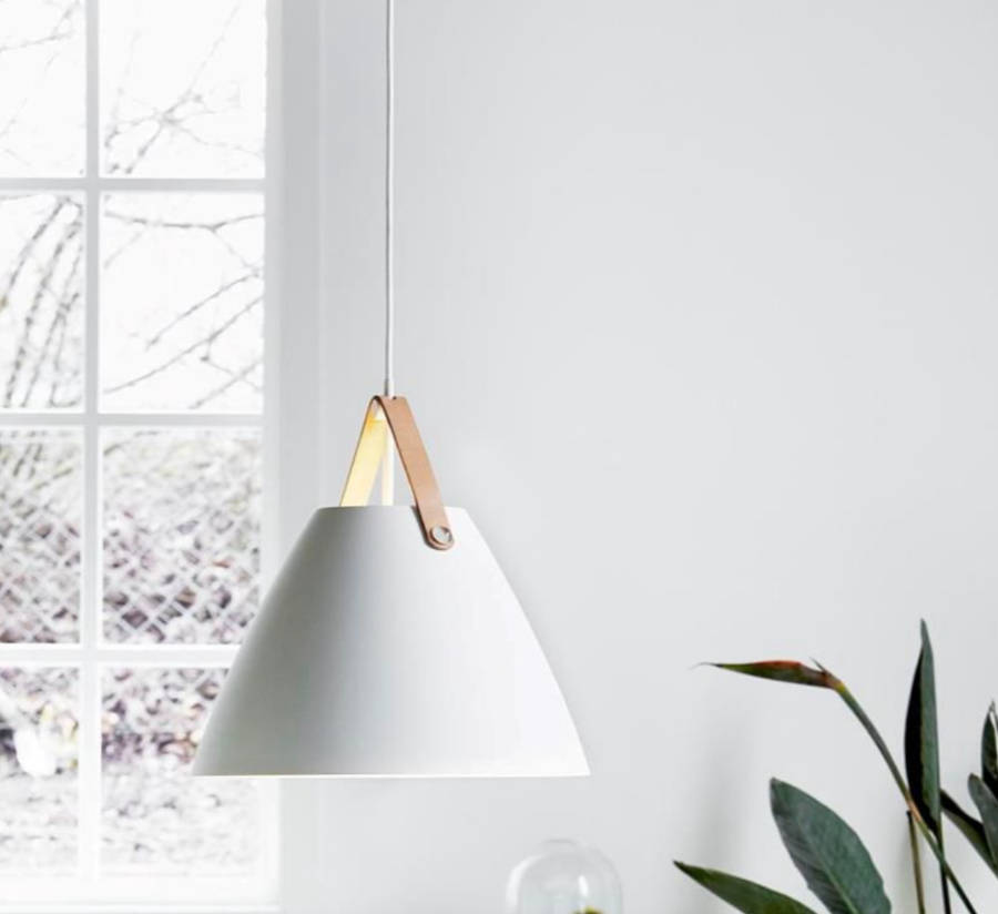 2 Pack - Modern Nordic Leather Strap Pendant Lamp - white