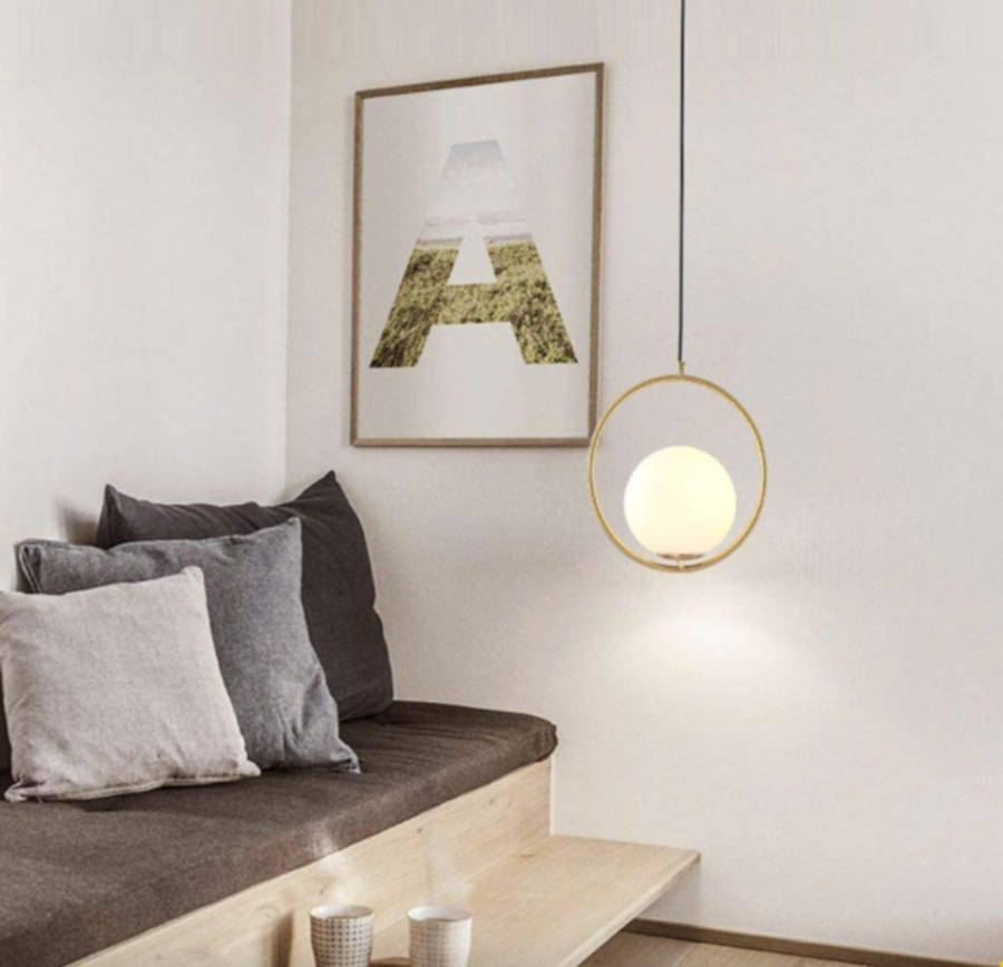Gold Modern Pendant Light Frosted Glass