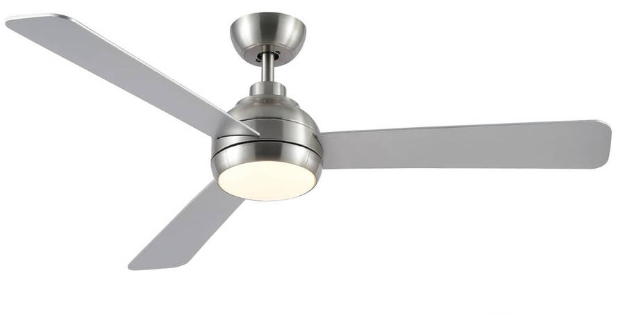 Silver/wood Three Blade LED Ceiling Fan With Interchangeable Colour Blades 664 #41