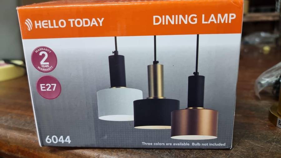 3 Pack Black & Copper Cylindrical Metal Pendant Ceiling Light 6045