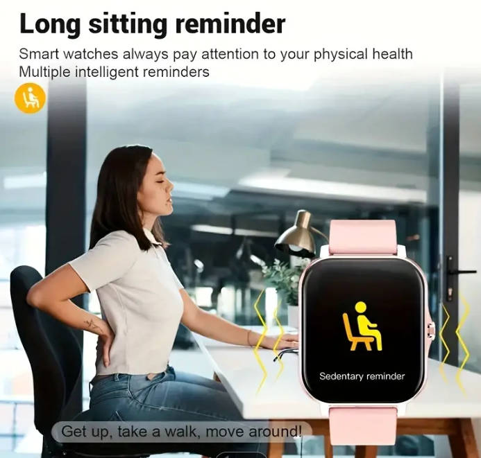 New Full Touch Smart Watch - High-Resolution Display, Sleep & Exercise Tracker. Grey silicone strap.