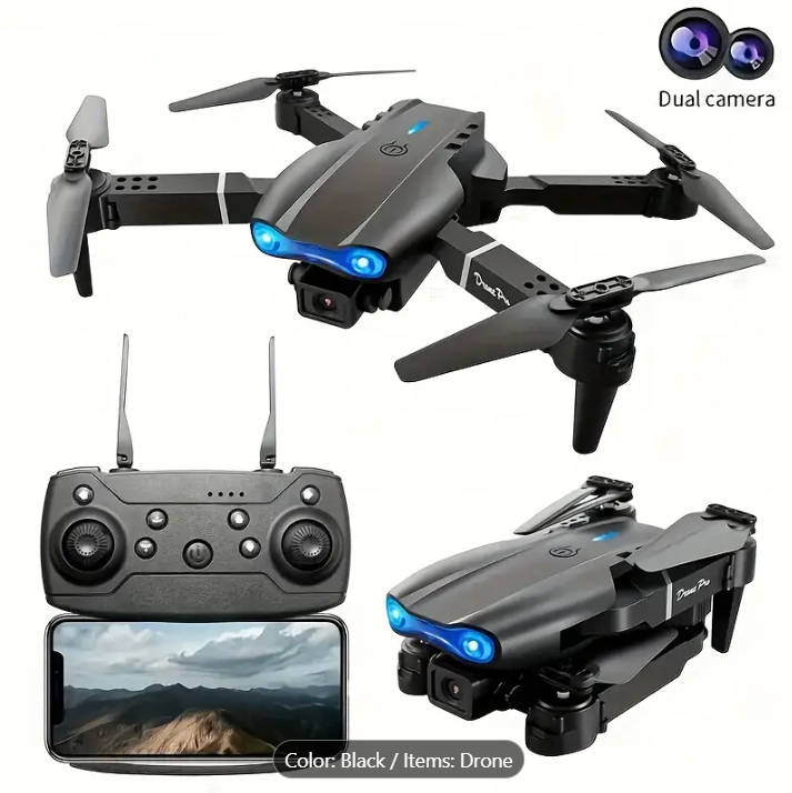 Drone With 2 Cameras Foldable RC Remote Control 1080p Drone