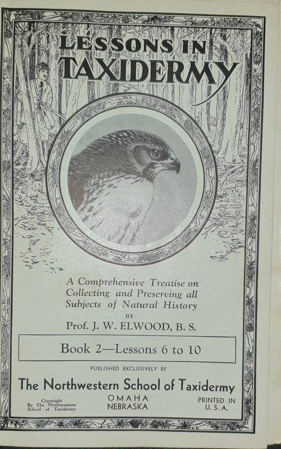 * 1914 * Lessons in Taxidermy - J.W. Elwood (Signed)