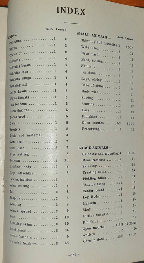 * 1914 * Lessons in Taxidermy - J.W. Elwood (Signed)