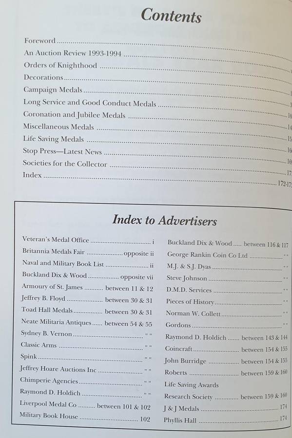 The Medals Year Book  A-Z of Medals, fully illustrated price guide (1995) Includes S.A.