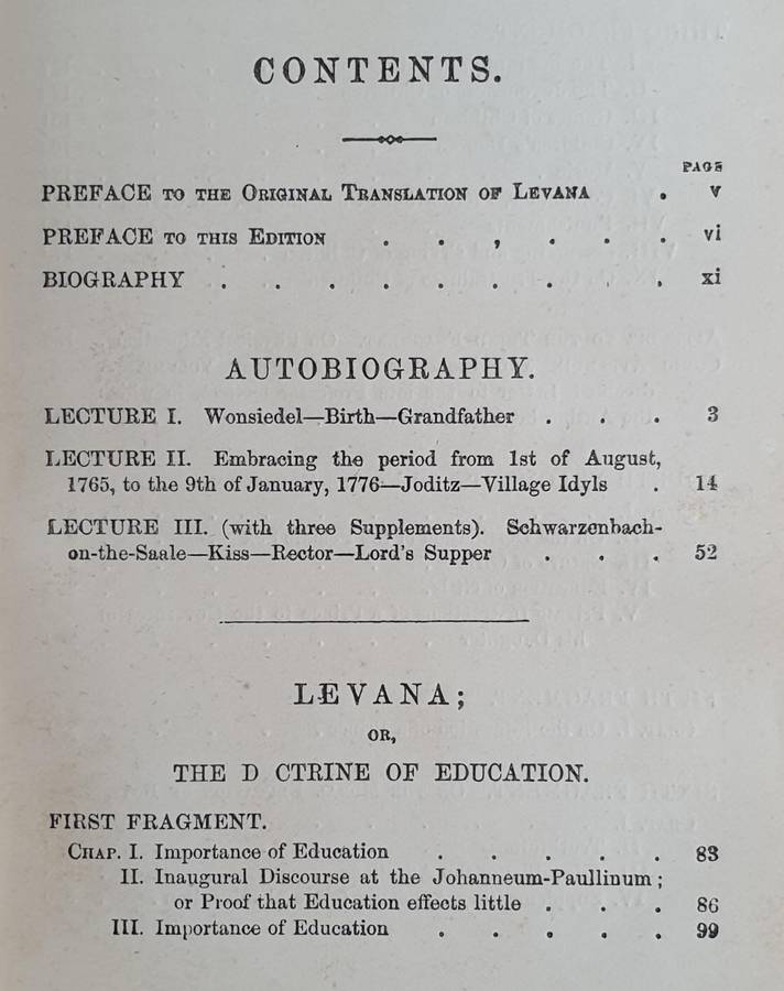 * 1901 * Richter's Levana or The Doctrine of Education