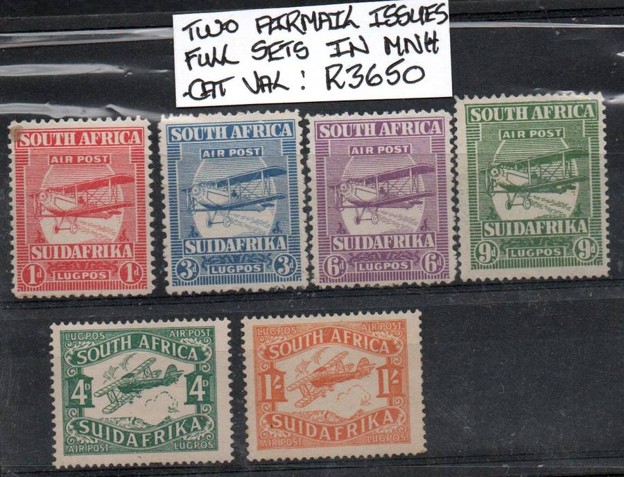 1925-29 Union both Airmail issues in full sets in MNH-condition