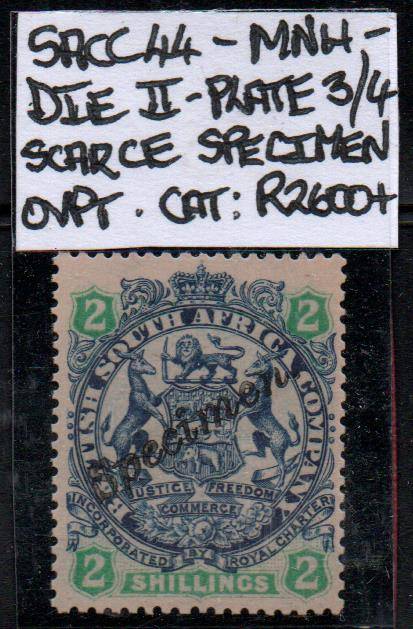 Very scarce BSAC 2s Specimen in MNH-condition