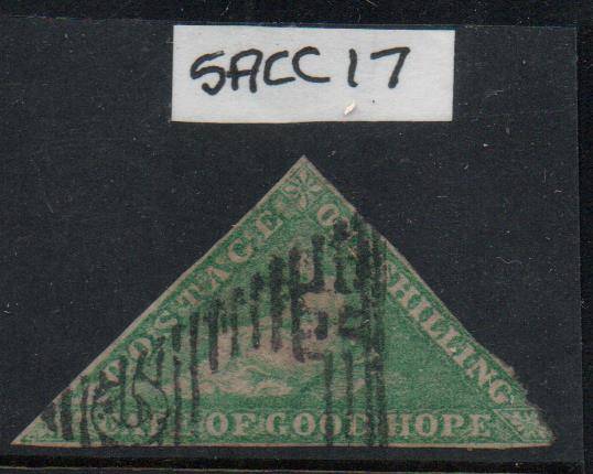 Scarce 1863 COGH De la Rue 1s Triangle in used condition
