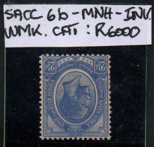 1913 Union KGV Definitive 2 1/2d single with very scarce Inv. WMK in MNH-condition