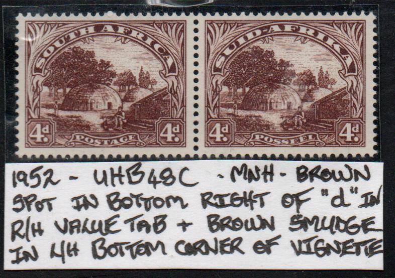 1952 Hyphenated & Screened Definitive 4d-pair with varieties in MNH-condition