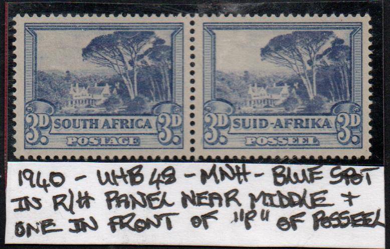 1940 Hyphenated Definitive 3d-pair with varieties in MNH-condition