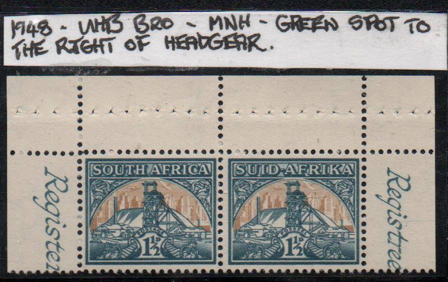 1948 Hyphenated & Screened Booklet 1 1/2d-pair with variety in MNH-condition