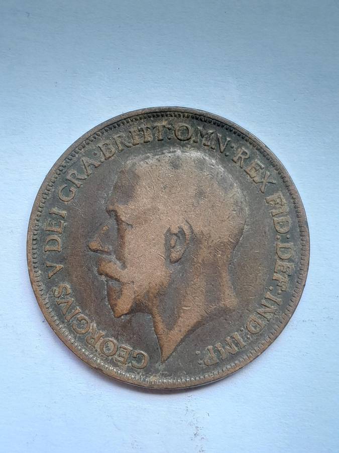 UK One Penny  - Ten Coins - 1907, 1910, 1913, 1913, 1916, 1919, 1920, 1929, 1936 and 1944.
