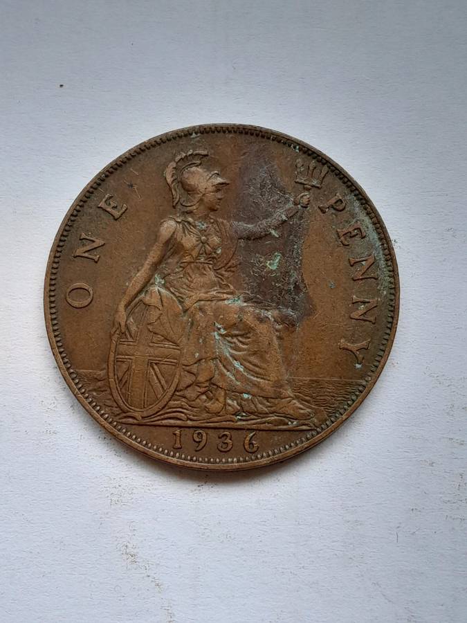 UK One Penny  - Ten Coins - 1907, 1910, 1913, 1913, 1916, 1919, 1920, 1929, 1936 and 1944.