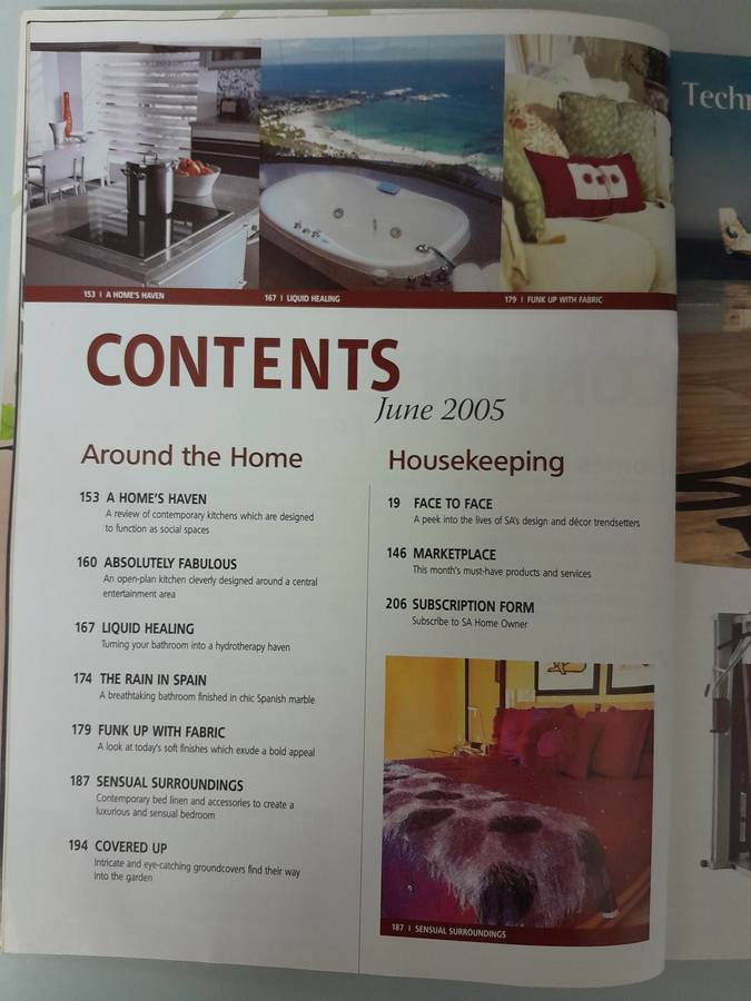 SOUTH AFRICAN HOME OWNER - JUNE 2005 and JULY 2005.