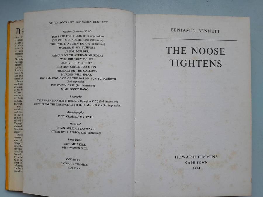 THE NOOSE TIGHTENS - BENJAMIN BENNETT.