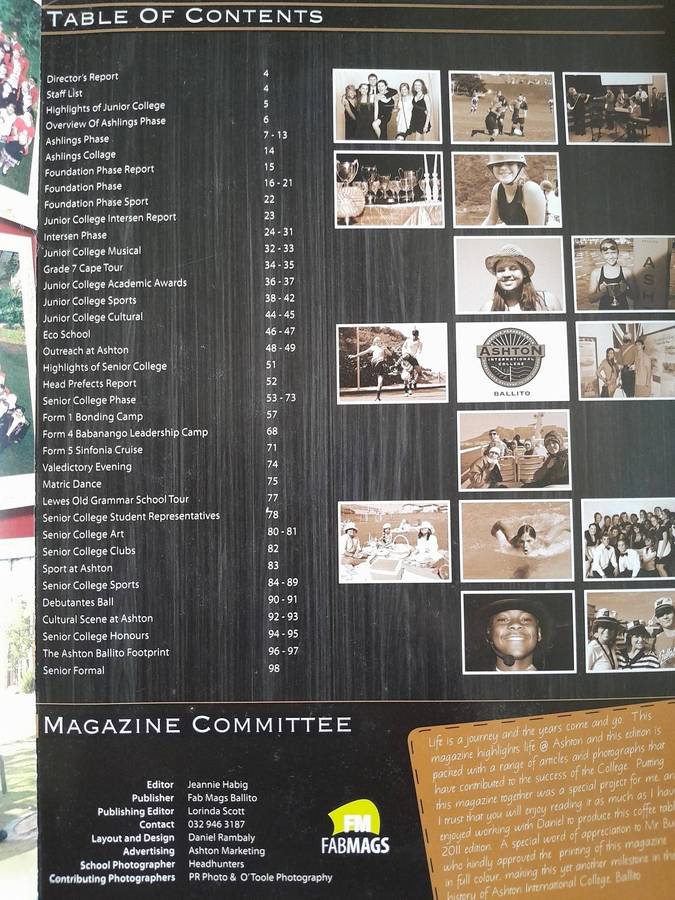ASHTON INTERNATIONAL COLLEGE - BALLITO - 2011 MAGAZINE.