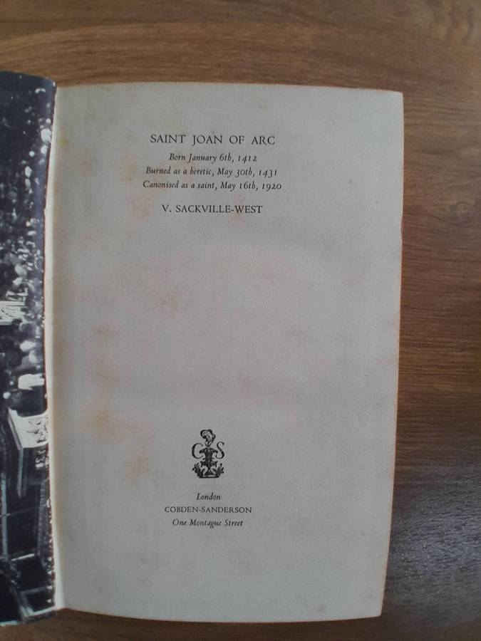 SAINT JOAN OF ARC - V.SACKVILLE-WEST. - 1936.