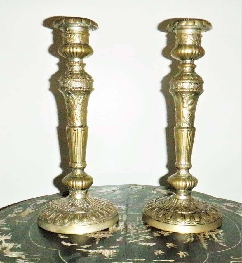 Vintage decorative candlesticks with floral design