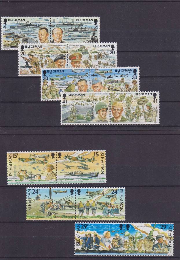2 X ISLE OF MAN  STAMP SHEETS - WORLD WAR 2
