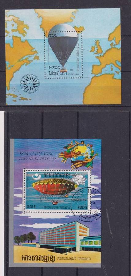 R12 SALE - 2 x MINISHEETS - AIRSHIPS, HOT AIR BALLOONS, AVIATION