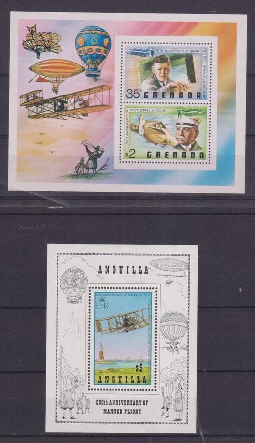 R12 SALE - 2 x MINISHEETS - AIRSHIPS, HOT AIR BALLOONS, AVIATION