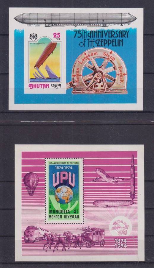 R12 SALE - 2 x MINISHEETS - AIRSHIPS, HOT AIR BALLOONS, AVIATION