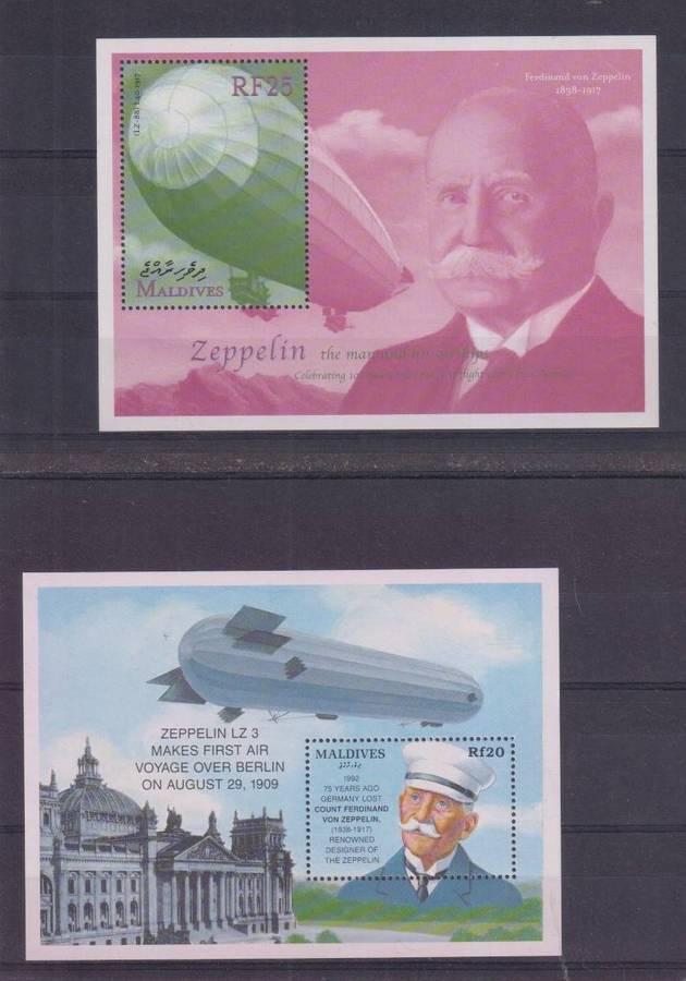 R12 SALE - 2 x MINISHEETS - AIRSHIPS, HOT AIR BALLOONS, AVIATION