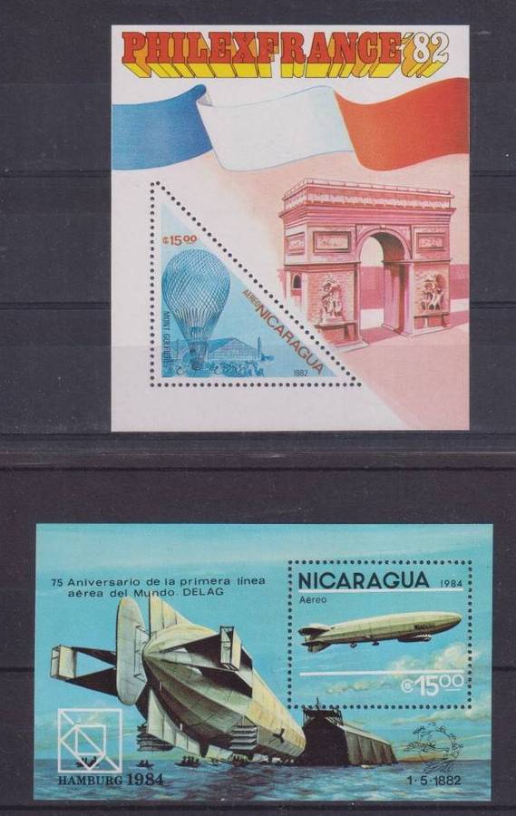 R12 SALE - 2 x MINISHEETS - AIRSHIPS, HOT AIR BALLOONS, AVIATION