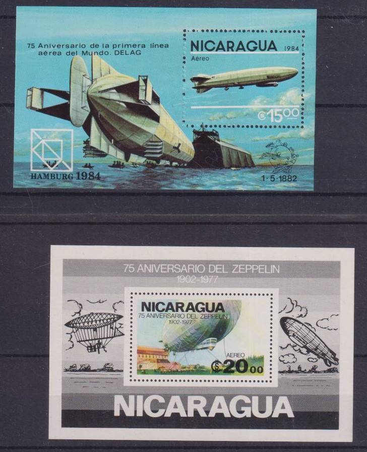 R12 SALE - 2 x MINISHEETS - AIRSHIPS, HOT AIR BALLOONS, AVIATION