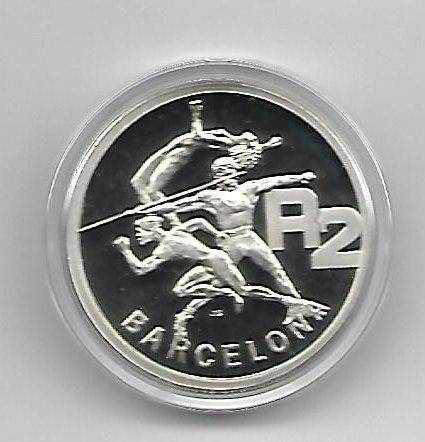 R1 AUCTION - 1992 R2 BARCELONA PROOF CROWN SIZE SILVER
