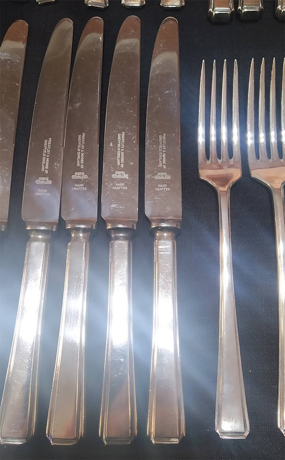 Double Silver Plated A1 EPNS Priestley & Moore 35 Piece Cutlery Set